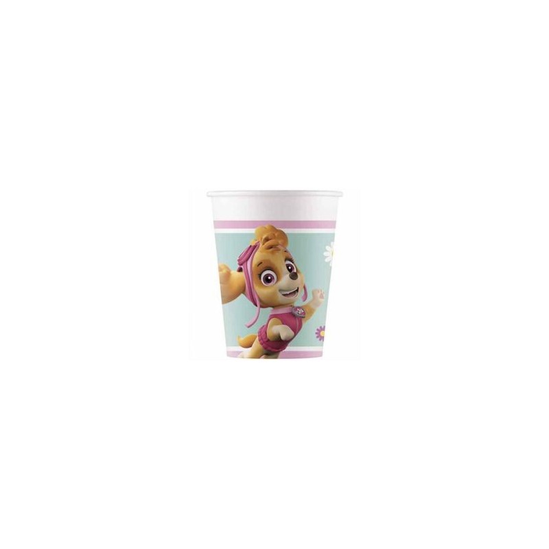 Vasos Patrulla Canina rosa carton 8 uds