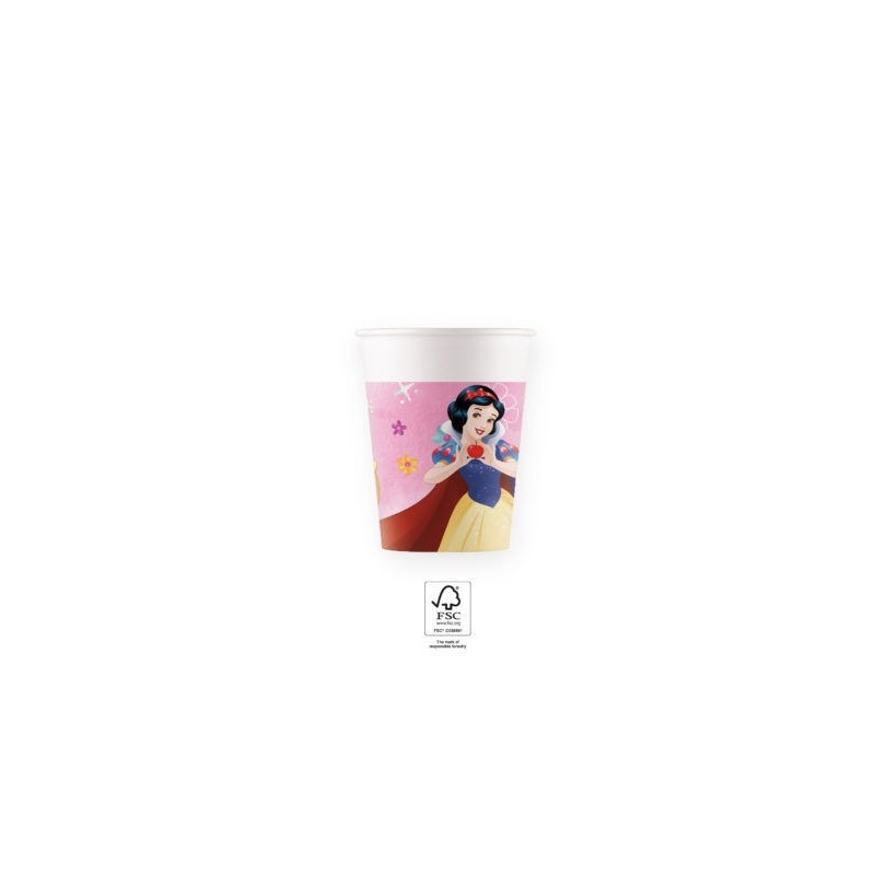 Vasos Princesas Disney para cumpleaños 8 uds