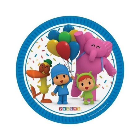 platos pocoyo cumpleanos 8 uds de 23 cm 94120 8422935510096