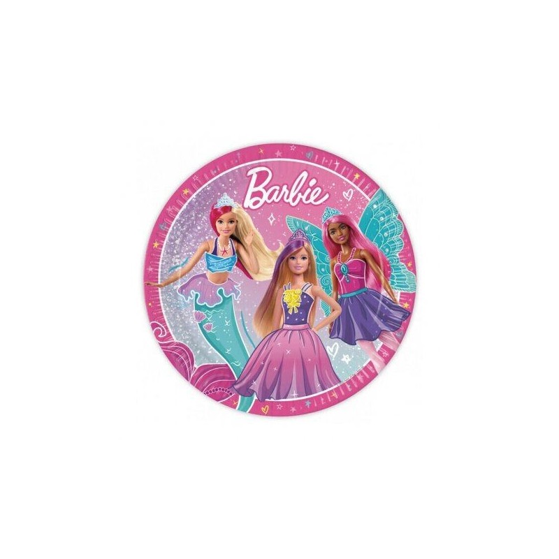 Platos Barbie 8 uds de 23 cm cumpleaños