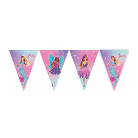 banderin triangular barbie 230 cm cumpleanos 94569 8422935510096