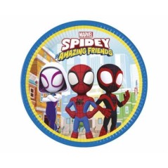 platos spidey and friends cumpleanos 8 uds 23 cm 94876 8422935510096
