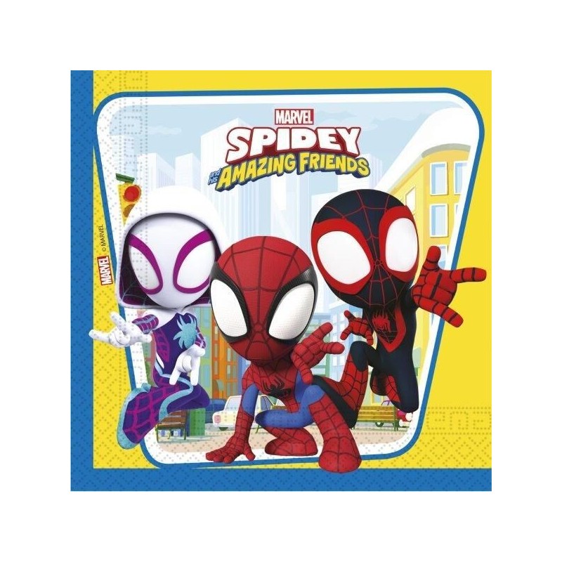 Servilletas Spidey and friends cumpleaños 20 uds 33 cm