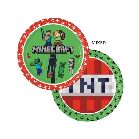 platos minecraft para cumpleanos 8 uds 23 cm 95441 8422935510096