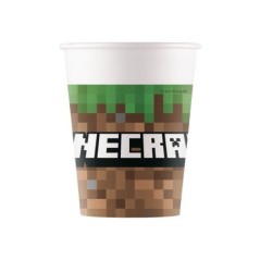 vasos minecraft para cumpleanos 8 uds 95442 8422935510096