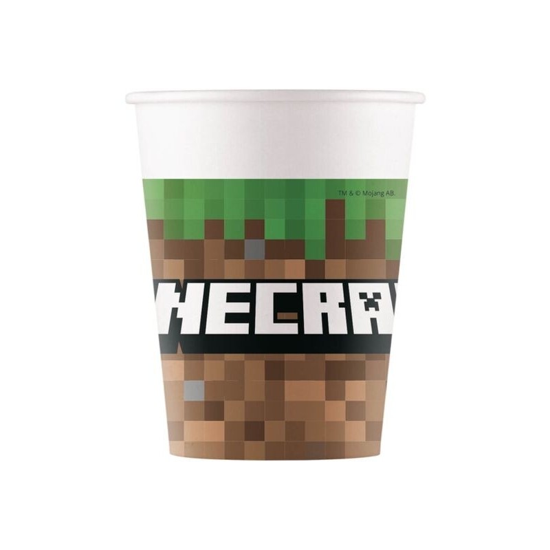 Vasos Minecraft para cumpleaños 8 uds