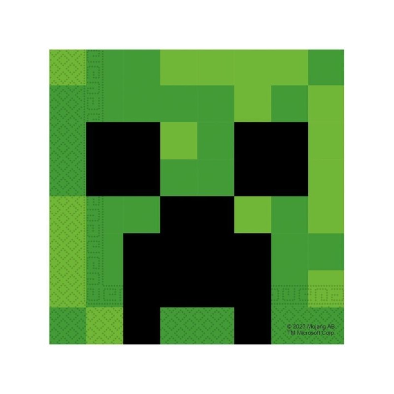 Servilletas Minecraft para cumpleaños 20 uds 33 cm