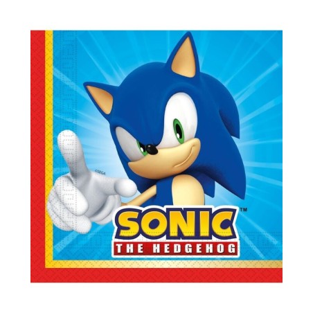 servilletas sonic para cumpleanos 20 uds 33 cm 95651 8422935510096