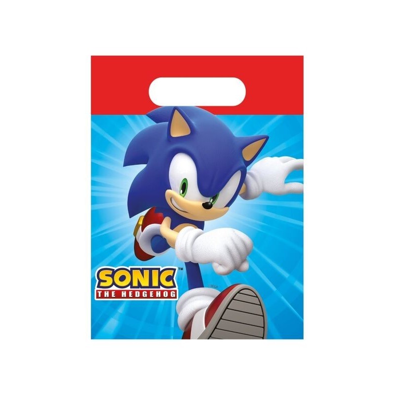 Bolsas chuches Sonic cumpleaños 4 uds