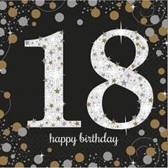 servilletas 18 cumpleanos oro y negro 16 uni 33x33 9900556 13051637200
