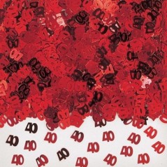 confeti 40 cumpleanos rojo metalico 14g 9900840 13051640125