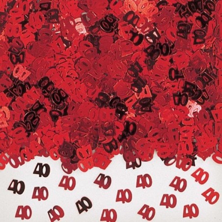confeti 40 cumpleanos rojo metalico 14g 9900840 13051640125