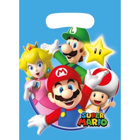 bolsas cumpleanos mario bros 8 uds 23x16 cm 9901541 13051695569
