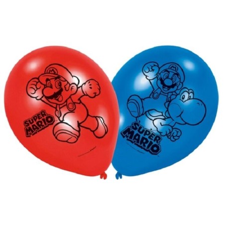 globos mario bros 6 uds de 23 cm 9901546 13051695613