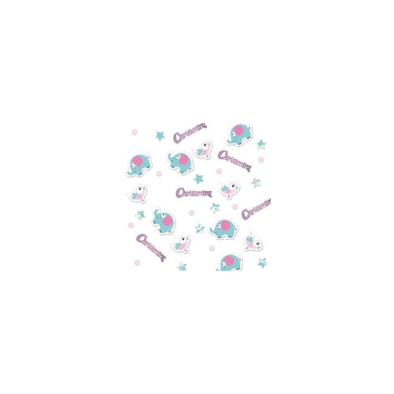 Confeti para bautizo rosa niña