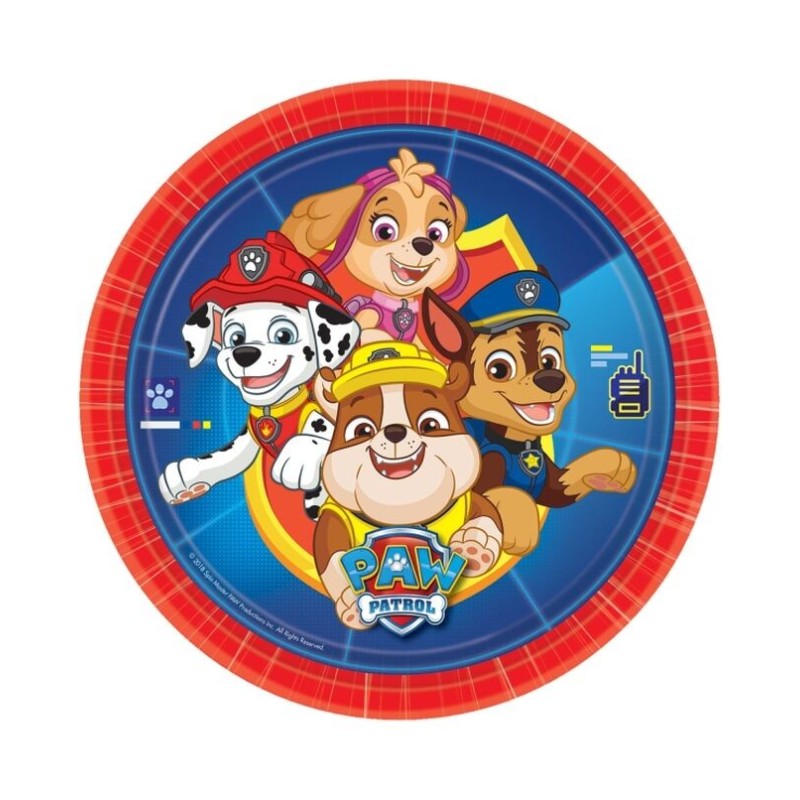 Platos Patrulla Canina 8 uds de 23 cm