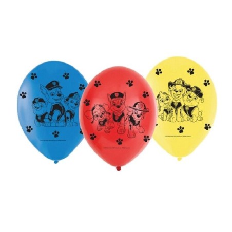 globos patrulla canina latex 6 uds 23 cm 9903825 13051864187
