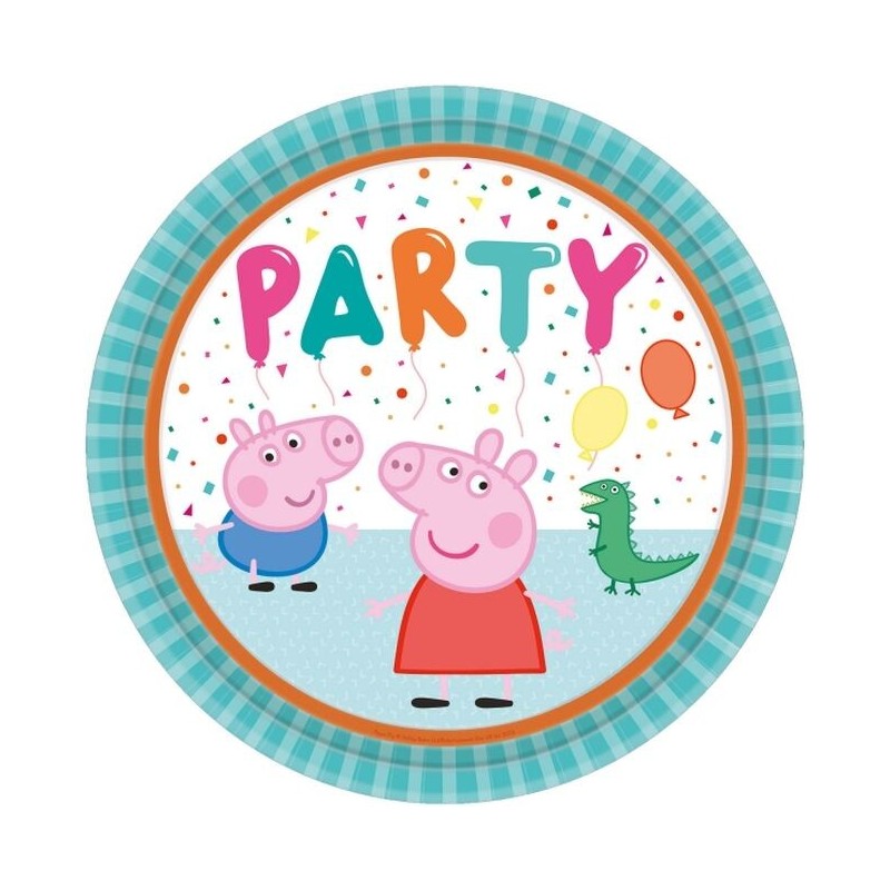 Platos Peppa Pig cumpleaños 8 uds 23 cm