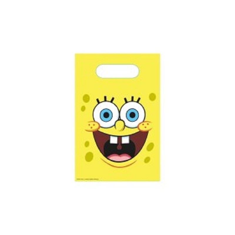 Bolsas chuches cumpleaños Bob Esponja 6 uds