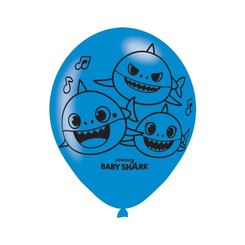 Globos Baby Shark 6 uds 27 cm