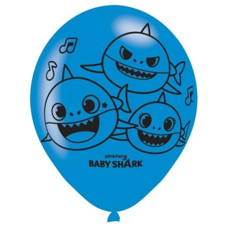 globos baby shark 6 uds 27 cm 9908483 194099023351