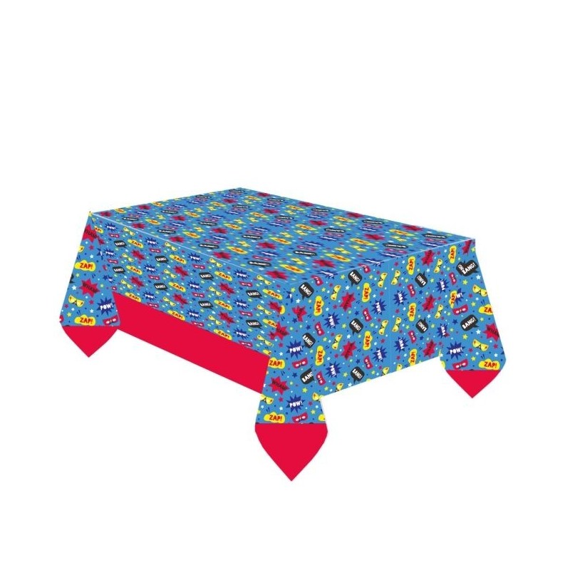 Mantel superheroes 8 uds 120x180 cm fiesta superzings