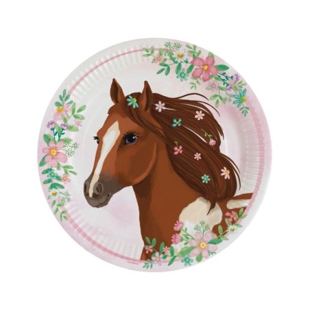 platos fiesta caballos 8 uds de 23 cm 9909874 66 194099087803