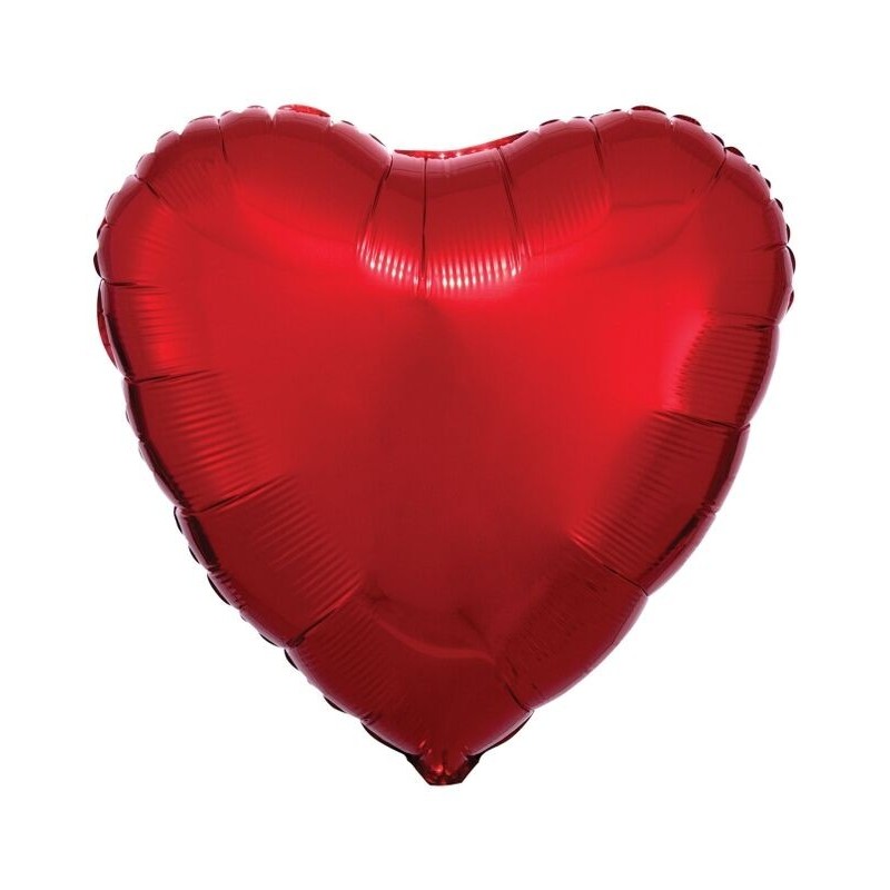 Globo corazon rojo metal 43 cm helio o aire