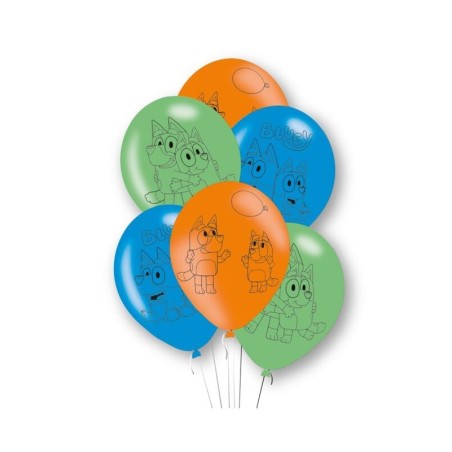 globos bluey de latex 6 uds 27 cm 9915385 194099103404
