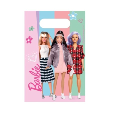 bolsas cumpleanos barbie 8 uds 16x24 cm 9915478 194099107686