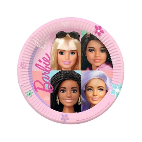 platos barbie cumpleanos 8 uds 23 cm 9915482 66 194099137812