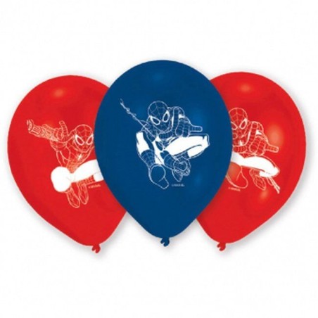 globos spiderman latex 6 uds 23 cm 999233 13051558932