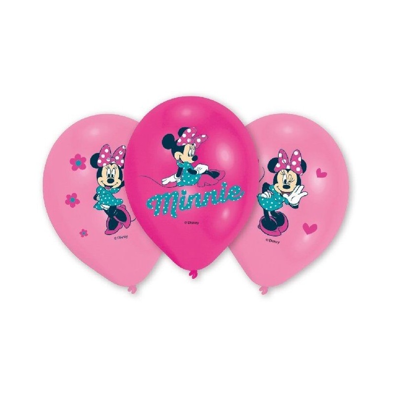 Globos Minnie Mouse 6 uds 27,5 cm