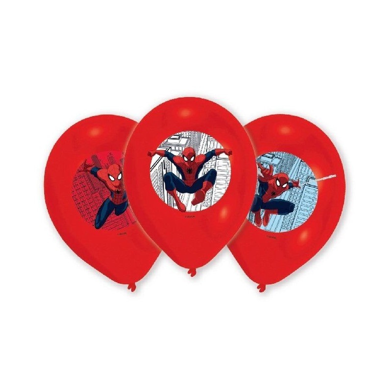 Globos Spiderman 6 uds 27,5 cm