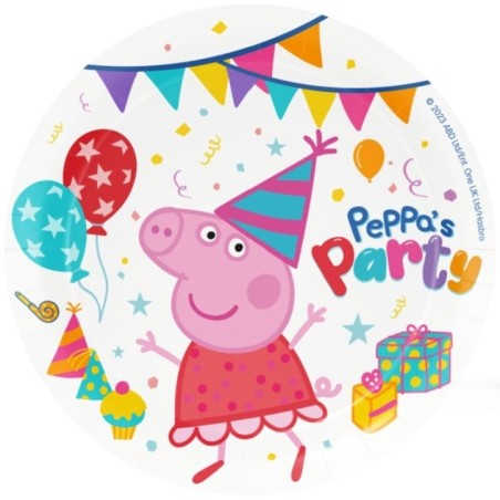 platos peppa pig cumpleanos 8 uds de 23 cm BS10023 8435743000222
