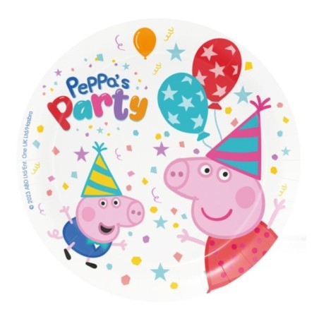 platos peppa pig cumpleanos 8 uds de 18 cm BS10024 8435743000239