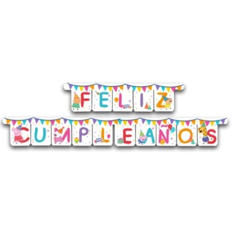guirnalda feliz cumpleanos peppa pig 3 metros BS10029 8435743000284