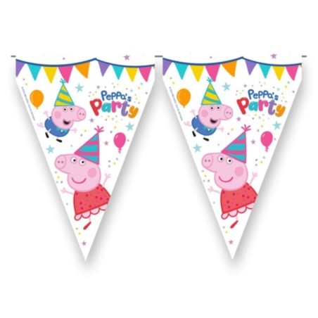 banderin peppa pig triangular 3 metros BS10034 8435743000338