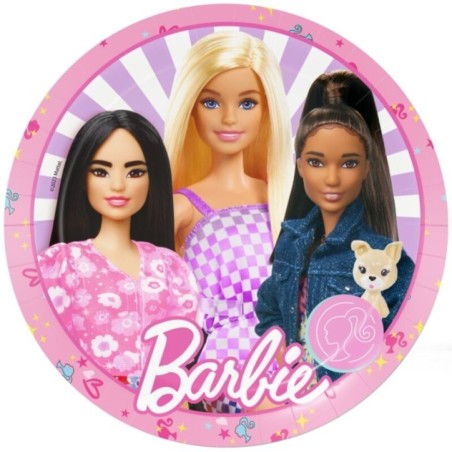 platos barbie cumpleanos 8 uds 23 cm BS10265 8435743002424