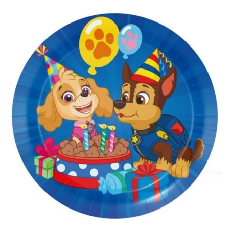 platos patrulla canina cumpleanos 8 uds de 18 cm BS10310 8435743002875