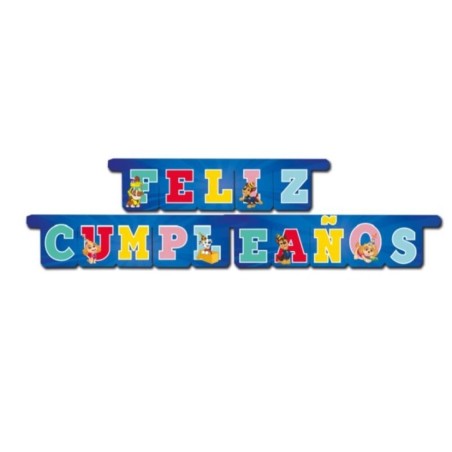 guirnalda feliz cumpleanos patrulla canina 3 metros BS10315 8435743002929