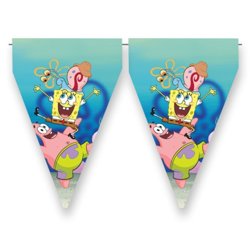 Banderin Bob Esponja triangular 3 metros