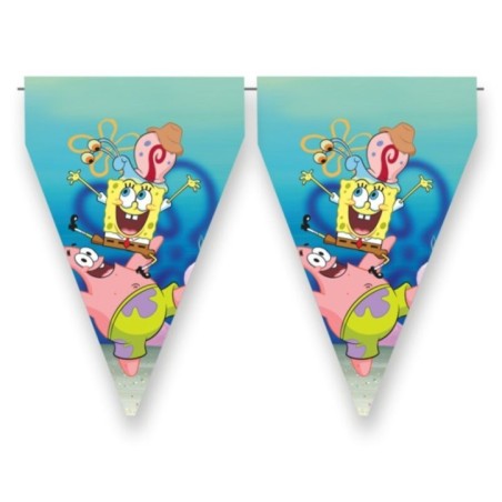 banderin bob esponja triangular 3 metros BS10364 8435743003414
