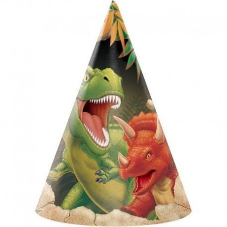 sombreros cumpleanos dinosaurios 8 uds CC205012 73525935928