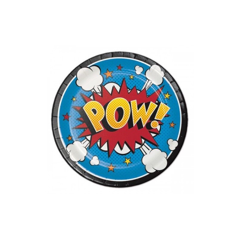 Platos superheroes 8 uds 18 cm superzings