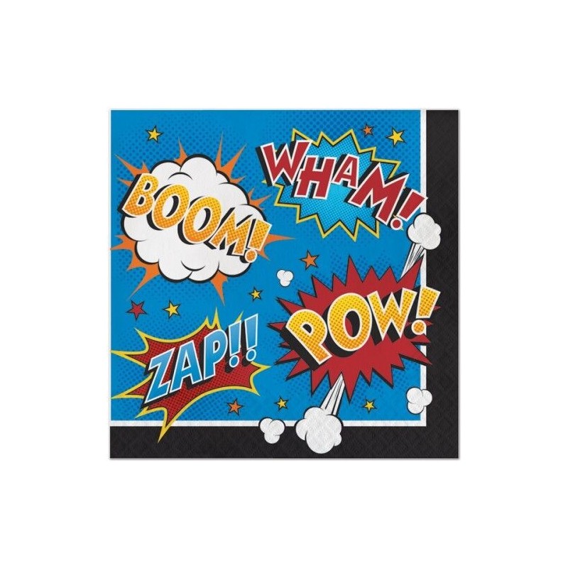Servilletas superheroes 18 uds 33 cm superzings