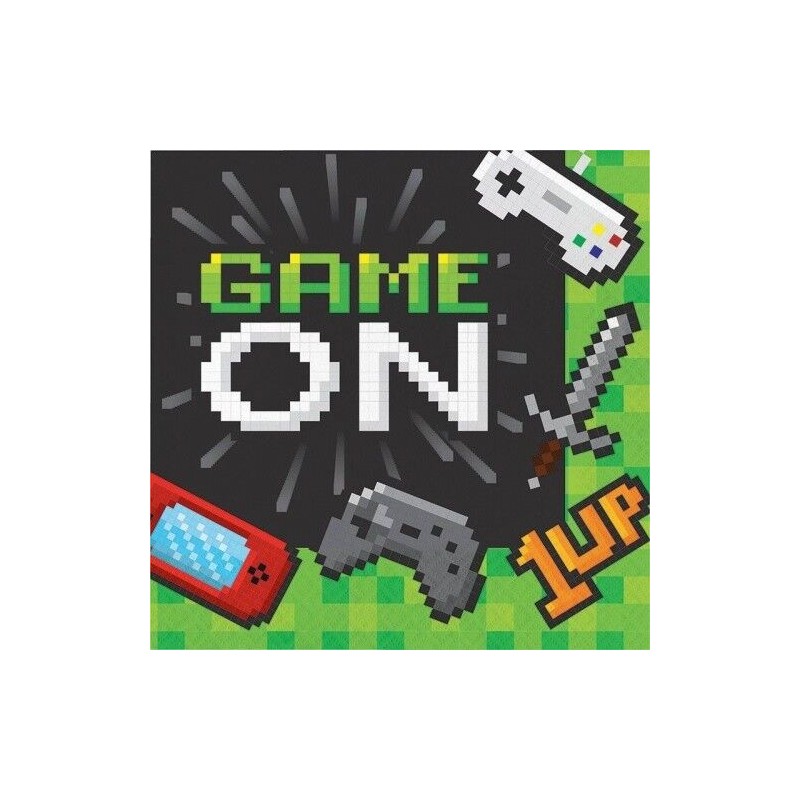 Servilletas cumpleaños gaming viedojuegos 16 uds 33