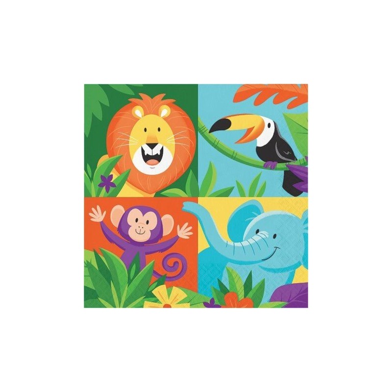 Servilletas Animales de la jungla 16 uds 33 cm