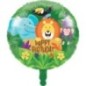 Globo cumpleaños animales jungla 45 cm
