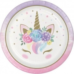 platos unicornio baby 8 uds 23 cm CC343829 39938679774